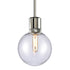 ZEEV Lighting ZIGRINA 8 Inch E26 Clear Globe Glass Pendant Light and in Polished Nickel Metal Finish Model: P11707-E26-PN-G11