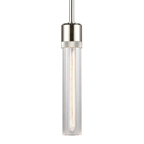 ZEEV Lighting ZIGRINA 8 Inch E26 Clear Globe Glass Pendant Light and in Polished Nickel Metal Finish Model: P11707-E26-PN-G11