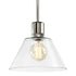 ZEEV Lighting ZIGRINA 8 Inch E26 Clear Globe Glass Pendant Light and in Polished Nickel Metal Finish Model: P11707-E26-PN-G11