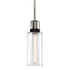 ZEEV Lighting ZIGRINA 8 Inch E26 Clear Globe Glass Pendant Light and in Polished Nickel with Black Metal Finish Model: P11707-E26-PN-K-SBB-G11