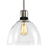 ZEEV Lighting ZIGRINA 8 Inch E26 Clear Globe Glass Pendant Light and in Polished Nickel with Black Metal Finish Model: P11707-E26-PN-K-SBB-G11