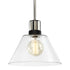 ZEEV Lighting ZIGRINA 8 Inch E26 Clear Globe Glass Pendant Light and in Polished Nickel with Black Metal Finish Model: P11707-E26-PN-K-SBB-G11