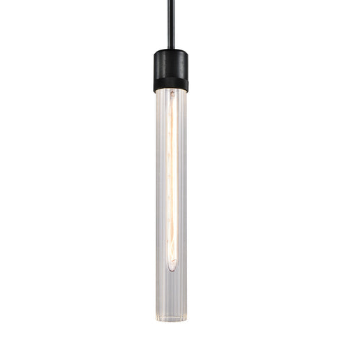 ZEEV Lighting ZIGRINA 8 Inch E26 Clear Globe Glass Pendant Light and in Satin Brushed Black Metal Finish Model: P11708-E26-SBB-G11