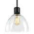 ZEEV Lighting ZIGRINA 8 Inch E26 Clear Globe Glass Pendant Light and in Satin Brushed Black Metal Finish Model: P11708-E26-SBB-G11