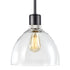 ZEEV Lighting ZIGRINA 8 Inch E26 Clear Globe Glass Pendant Light and in Satin Brushed Black with Nickel Metal Finish Model: P11708-E26-SBB-K-PN-G11