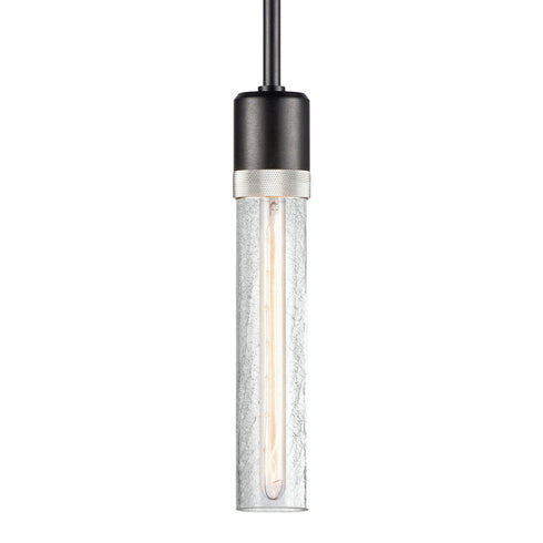 ZEEV Lighting ZIGRINA 8 Inch E26 Clear Globe Glass Pendant Light and in Satin Brushed Black with Nickel Metal Finish Model: P11708-E26-SBB-K-PN-G11
