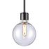ZEEV Lighting ZIGRINA 8 Inch E26 Clear Globe Glass Pendant Light and in Satin Brushed Black with Nickel Metal Finish Model: P11708-E26-SBB-K-PN-G11