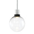 ZEEV Lighting ZIGRINA 8 Inch LED 3CCT Clear Globe Glass Pendant Light and in Matte White with Black Metal Finish Model: P11702-LED-MW-K-SBB-G11