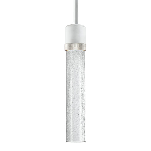 ZEEV Lighting ZIGRINA 8 Inch LED 3CCT Clear Globe Glass Pendant Light and in Matte White with Nickel Metal Finish Model: P11702-LED-MW-K-PN-G11