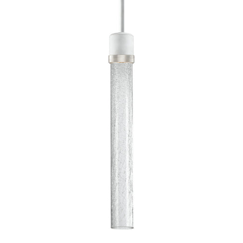 ZEEV Lighting ZIGRINA 8 Inch LED 3CCT Clear Globe Glass Pendant Light and in Matte White with Nickel Metal Finish Model: P11702-LED-MW-K-PN-G11