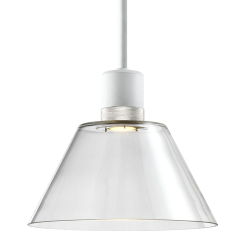 ZEEV Lighting ZIGRINA 8 Inch LED 3CCT Clear Globe Glass Pendant Light and in Matte White with Nickel Metal Finish Model: P11702-LED-MW-K-PN-G11