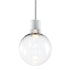 ZEEV Lighting ZIGRINA 8 Inch LED 3CCT Clear Globe Glass Pendant Light and in Matte White with Nickel Metal Finish Model: P11702-LED-MW-K-PN-G11