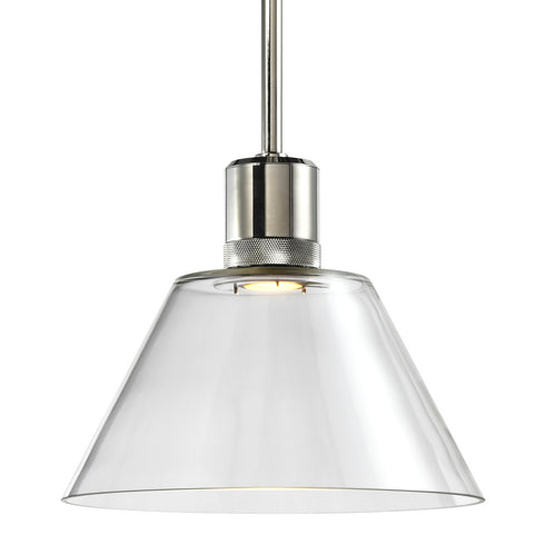 ZEEV Lighting ZIGRINA 8 Inch LED 3CCT Clear Globe Glass Pendant Light and in Polished Nickel Metal Finish Model: P11703-LED-PN-G11