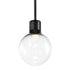 ZEEV Lighting ZIGRINA 8 Inch LED 3CCT Clear Globe Glass Pendant Light and in Satin Brushed Black Metal Finish Model: P11704-LED-SBB-G11