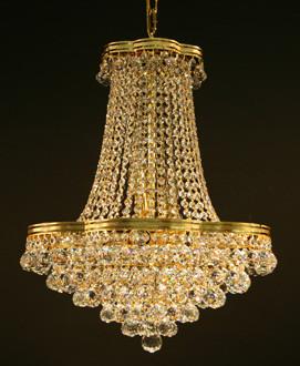 Nine Light Gold Plated Crystal Balls Chandelier