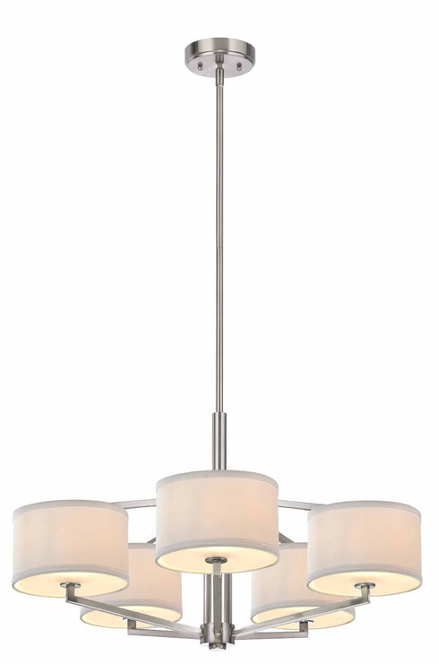 1880-09 Dolan Designs Monaco 5 Light Chandelier satin nickel