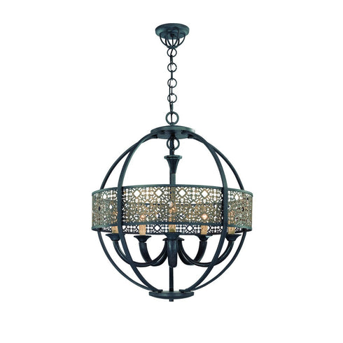 19368-016 Eurofase Arsenal 5lt Chandelier Antique Bronze