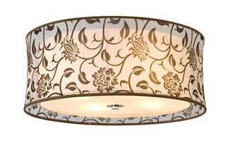 24 in. Wide Floral Drum Shade Ceiling Light