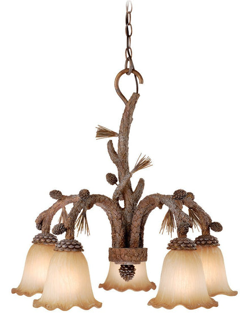 AS-CHD005PT Vaxcel Aspen 5L Chandelier Pine Tree