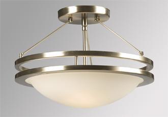 Avalon Collection Contemporary Two Light Brushed Nickel Semi-Flush