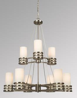 Avalon Collection Nine Light Brushed Nickel Chandelier