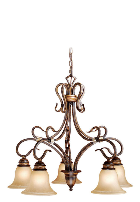 BE-CHD005AW Vaxcel Berkeley 5L Chandelier Aged Walnut