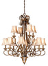 BE-CHS012AW Vaxcel Berkeley 12L Chandelier Aged Walnut