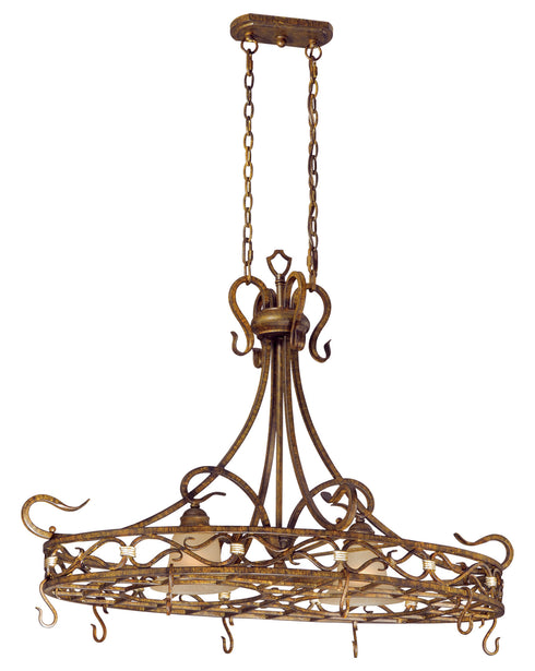 BE-PDD400AW Vaxcel Berkeley 40" Pot Rack Pendant Aged Walnut