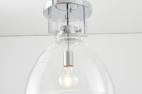 Bethel International 1 Light Semi Flush Mount Model Number: LC02FM14BLK