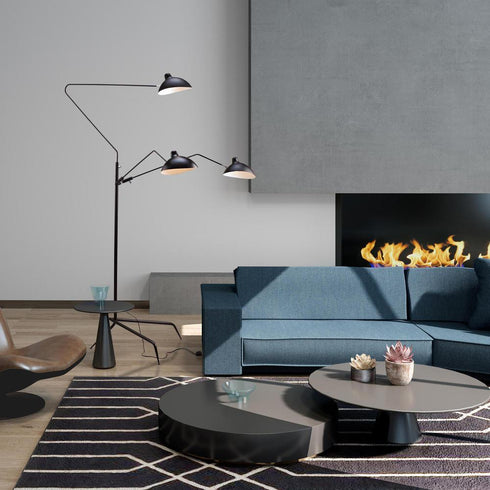 Bethel International 3 Light Floor Lamp Model: BEL23BLK