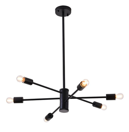 Bethel International 6 Light Chandelier Model: DU77C27BLK