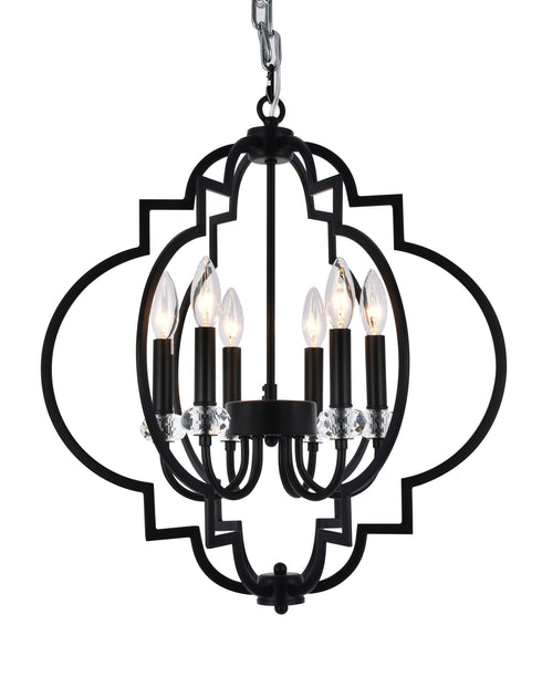 Bethel International 6 Light Chandelier Model: LA13C20BLK