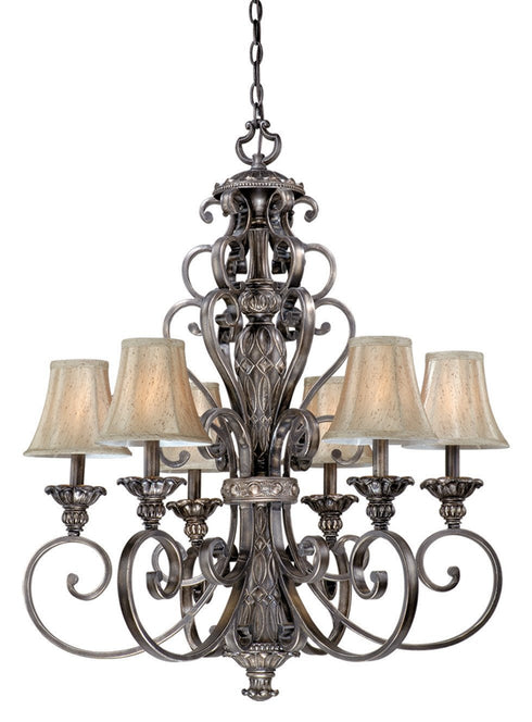 BG-CHS006PZ Vaxcel Bellagio 6L Chandelier Parisian Bronze