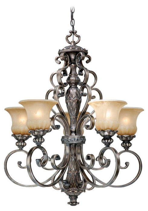 BG-CHU005PZ Vaxcel Bellagio 5L Chandelier Parisian Bronze