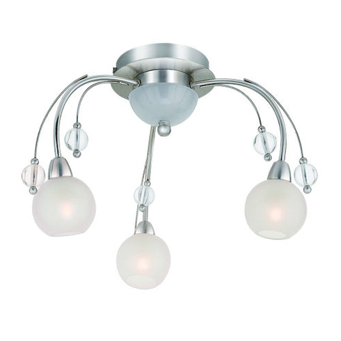 C170-3-SCH 3-Light Satin Chrome Contemporary Ceiling Fixture