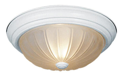 CC1755TW Vaxcel Flush Mount 15" Textured White w/Frosted Melon Glass