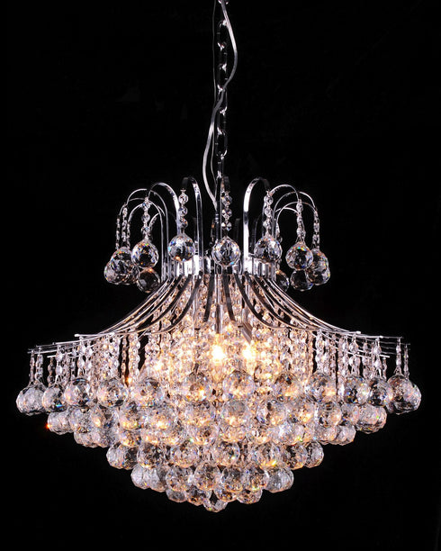 Chrome 26" Wide Crystal Balls Chandelier
