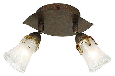 CK126-2-109 2-Light Flower Glass Circular Track Ceiling Fixture