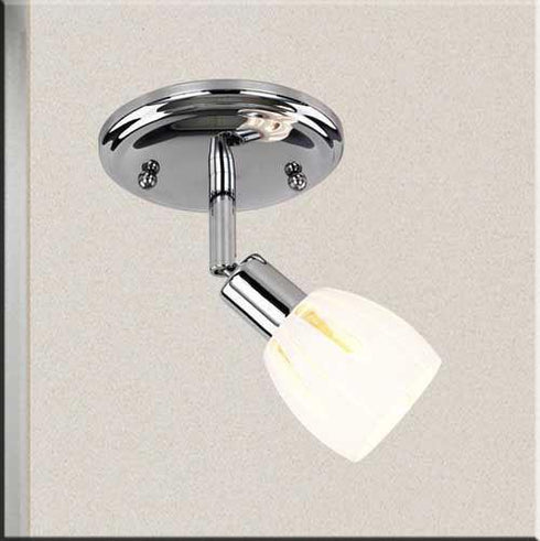 CK318-1-CM Single Light Track Ceiling Fixture with Glass Shade