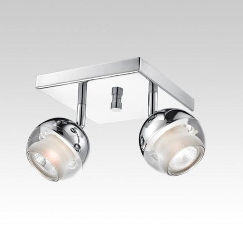 CK340-2-CM 2-Light Contemporary Chrome Square Track Ceiling Fixture