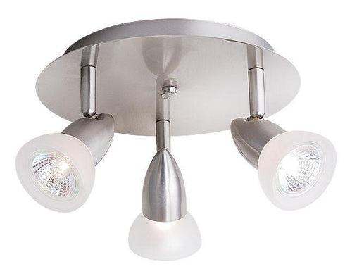 CK44-3-SCH 3-Light Satin Chrome Circular Track Halogen Ceiling Fixture