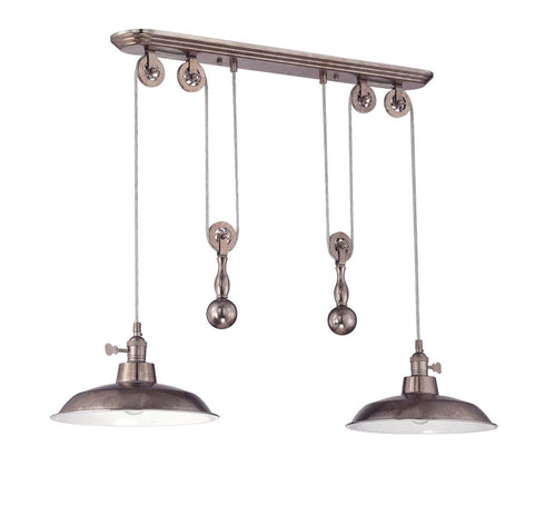 Craftmade 2 Light Pulley Pendant With Metal Shade Model: P402-ABZ