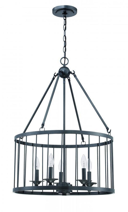 Craftmade 39435-BKI Villa 5 Light Pendant