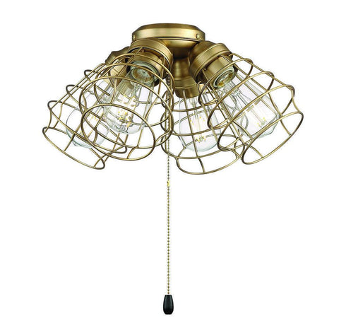 Craftmade 4 Light Fitter And Glass 4 Light With Cage Shade 4x4w LED Model: LK405101-FB-LED