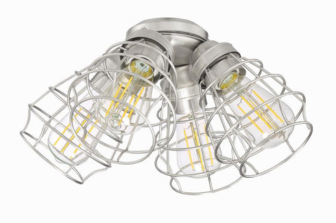 Craftmade 4 Light Fitter And Glass 4 Light With Cage Shade 4x4w LED Model: LK405101-FB-LED
