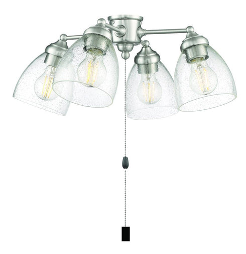 Craftmade 4 Light Fitter And Glass 4 Light With Clear Seeded Glass 4x7w LED Model: LK401105-FB-LED