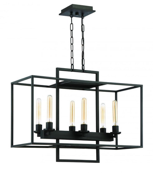 Craftmade Cubic 6 Light Linear Chandelier Model: 41526-FSNW