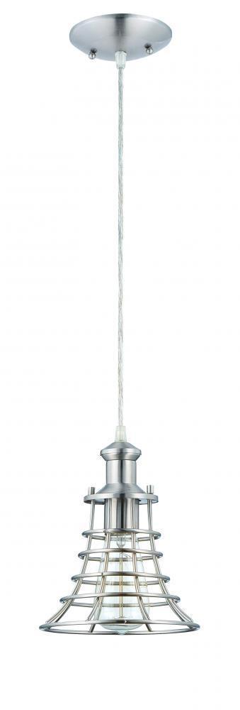 Craftmade 1 Light Mini Pendant With Wire Cage Model: P350MBK1