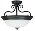Craftmade X124-BN Two Light Brushed Nickel Frosted Melon Glass Bowl Semi-flush Mount
