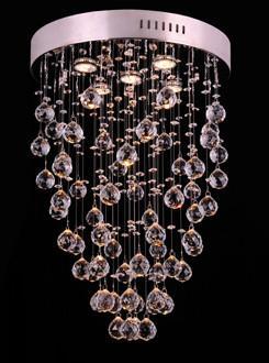 Crystal Ball Cascade Five Light Contemporary Chandelier